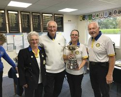Mixed Triples Winners - Ray Dudding, Debbie Rose & Peter Pfeiffer